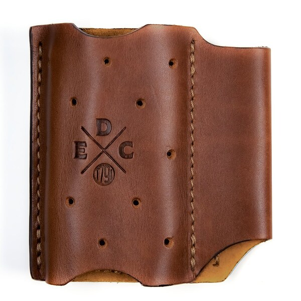 Leather Tool Pouch for Multitool, Pen / Pen Light, Cash / Cards & Action-Clip Belt Attachment